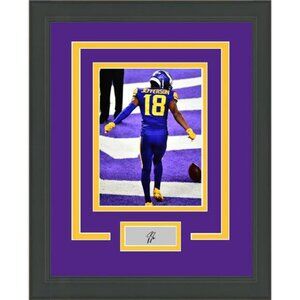 Framed Justin Jefferson Facsimile Laser Engraved Signature Auto MinnesotaVikings